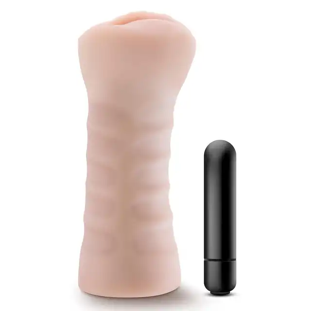 Blush - Enlust Destini Vibrating Stroker Beige. Realistyczna pochwa dziewczyny AI z wibrującym bulletem do spełniania fantazji erotycznych