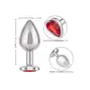 CalExotics - Jewel Large Ruby Heart Plug. Metalowy korek analny z czerwonym serduszkiem w podstawie, wtyczka o zaokrąglonym kształcie