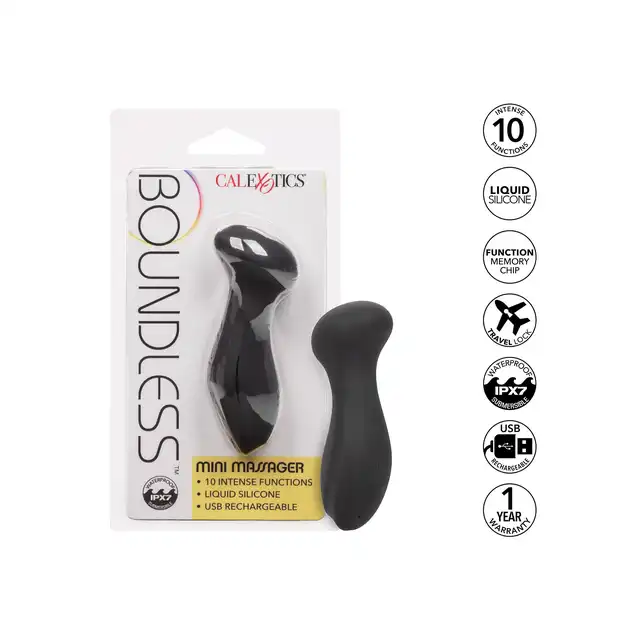 CalExotics - Boundless Mini Massager. Mini masażer o zaokrąglonym kształcie, idealny do pełnego i intensywnego stymulowania