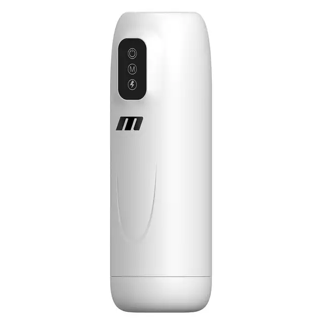 M for Men - Robo-Bator White. Męski masturbator z funkcją wibracji i posuwu, wyposażony w rozkoszny tryb Turbo Climax Boost