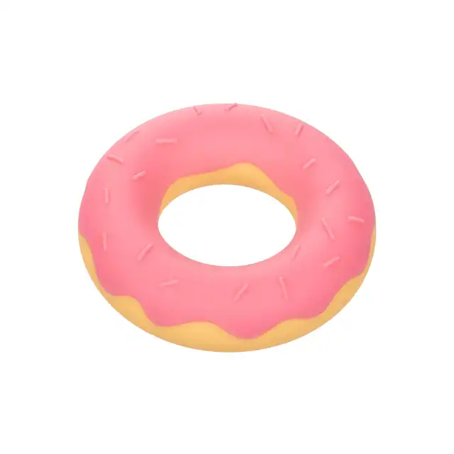 CalExotics - Dickin Donuts Silicone Ring. Pierścień na penisa o kształcie i wzorze donuta, słodkie gadżet wspomagający erekcję 