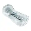 Pretty Love - Transparent Masturbator Blue. Przezroczysty masturbator męski z żebrowaną strukturą i stymulacyjną kulką wewnątrz