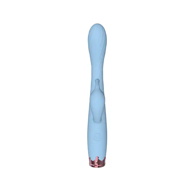 Bseries -  Dual Vibrator Light Blue. Smukły wibrator do stymulacji punktu G i łechtaczki, podwójna stymulacja 
