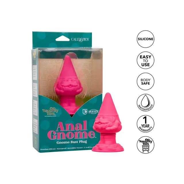 CalExotics - Anal Gnome Butt Plug. Różowy korek analny o unikalnym kształcie krasnala ogrodowego, Twój mały analny przyjaciel