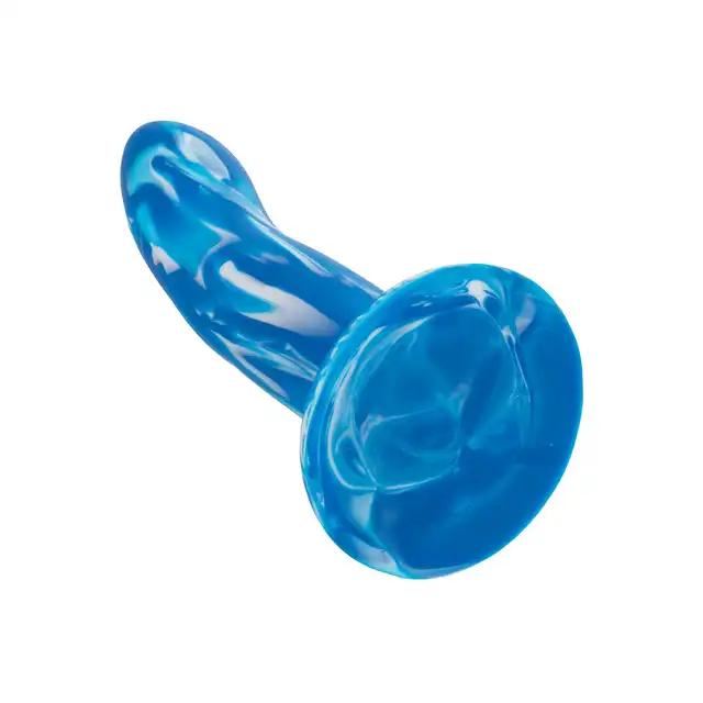 CalExotics - Twisted Probe Blue. Gładkie silikonowe dildo o delikatnej krzywiźnie do dokładniejszej stymulacji, przyssawka w podstawie