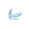 B-Series - Cat Triple Wearable Vibrator. Potrójny jasnoniebieski wibrator do stymulacji waginalnej, łechtaczkowej i analnej. Potrójna zabawa, potrójny orgazm. 
