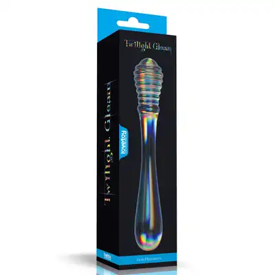 Twilight Gleam - Twin Pleasures Dildo - szklane dwustronne dildo. Opalizujące
