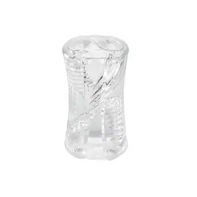 CalExotics - Cyclone Dual Ribbed Stroker. Transparentny żebrowany masturbator z dwoma komorami, odkryj wielokomorową stymulację i przeżyj ekscytującą przygodę po doznania