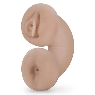 Blush - Enlust Tasha Glow. Dwustronny masturbator z anusem i pochwą modelki AI, wyjątkowe żebrowanie do jeszcze mocniejszej stymulacji