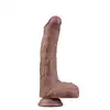 LoveToy - Nature Cock 8,5" Brown. Dildo o realistycznym designie, posiadające żylasty trzon i zarysowaną żołądź, wyposażone w mocną przyssawkę i wykonane z materiału o podwójnej gęstości
