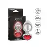 CalExotics - Jewel Large Ruby Heart Plug. Metalowy korek analny z czerwonym serduszkiem w podstawie, wtyczka o zaokrąglonym kształcie