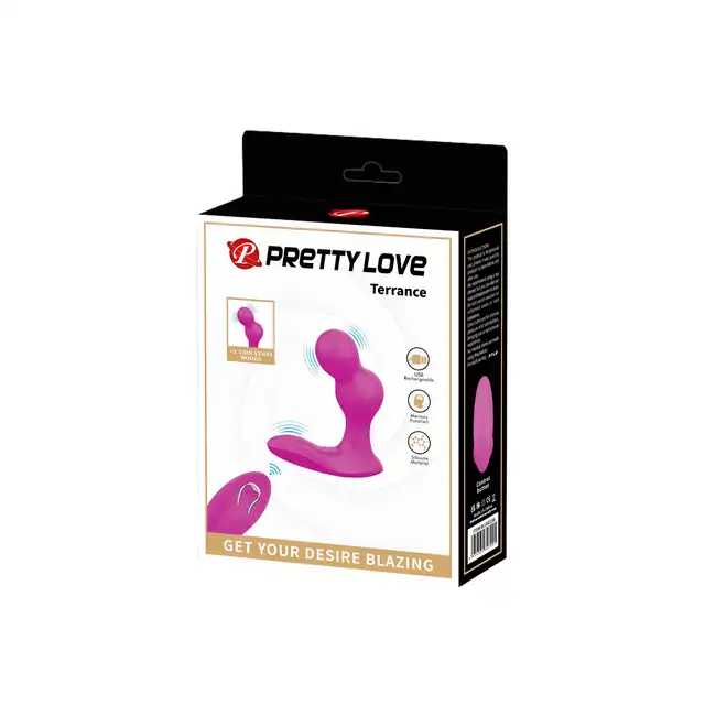 Pretty Love - Terrance. Wibrujący stymulator prostaty z ergonomiczną strukturą stymulacyjną o zaokrąglonym kształcie, doskonała stymulacja i satysfakcja