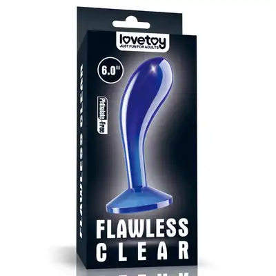 Lovetoy - Flawless Clear 6.0 " Blue - półprzezroczysta wtyczka do masażu prostaty.