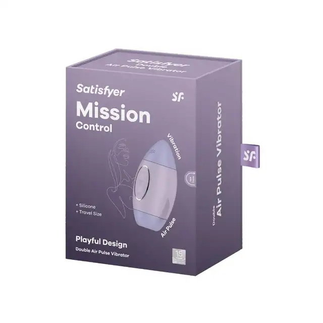 Satisfyer - Mission Control Purple. Mały wibrator w kształcie rakiety z podwójnym impulsem powietrza, idealny dla początkujących