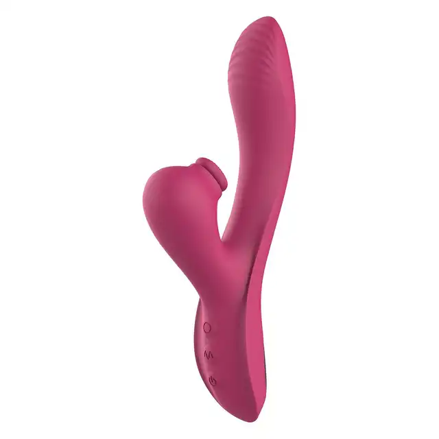Dream Toys - Essentials Dual G-Spot. Różowy, silikonowy, profilowany wibrator ze stukającym stymulatorem łechtaczki