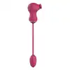Dreamtoys - Flexible Dual Stimulator. Niesamowity różowy pulsujący stymulator łechtaczki z wibrującym jajeczkiem, podwójna przyjemność