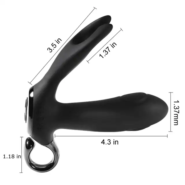 B-Series - Dual Tapping Anal Vibrator USB. Czarny silikonowy masażer prostaty z możliwością stymulacji jąder. Niesamowite doznania