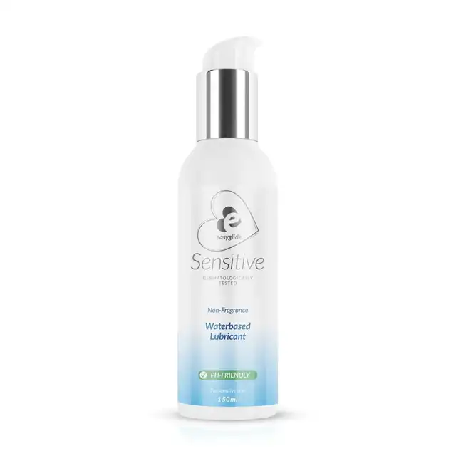 EasyGlide - Sensitive Waterbased Lubricant 150ml. Delikatny wegański żel intymny, stworzony specjalnie dla skóry wrażliwej, zapewnia komfort i nawilżenie 