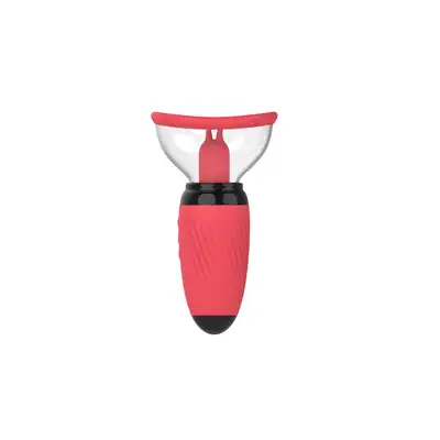 B-Series - Sucking Pump Red USB. Niesamowity czerwony stymulator z trybem lizania i pompka w jednym. 