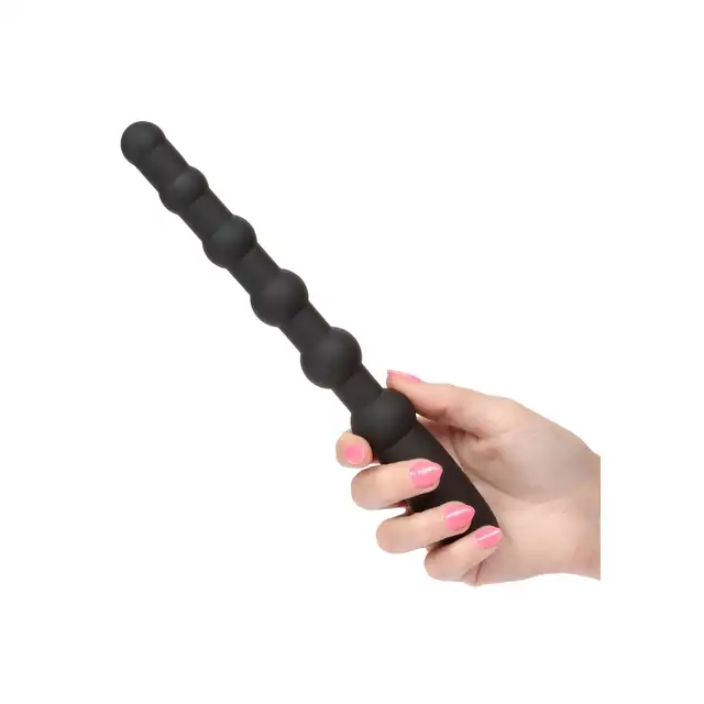 CalExotics - Rechargeable X-10 Beads. Wibrator analny o stopniowanej strukturze koralików, elastyczna konstrukcja z intensywnymi wibracjami