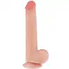 LoveToy - 9'' Sliding Skin Dual Layer Dong Flesh. Realistyczne dildo o żylastym trzonie i zarysowanej żołędzi, mocna przyssawka i podwójna gęstość materiału