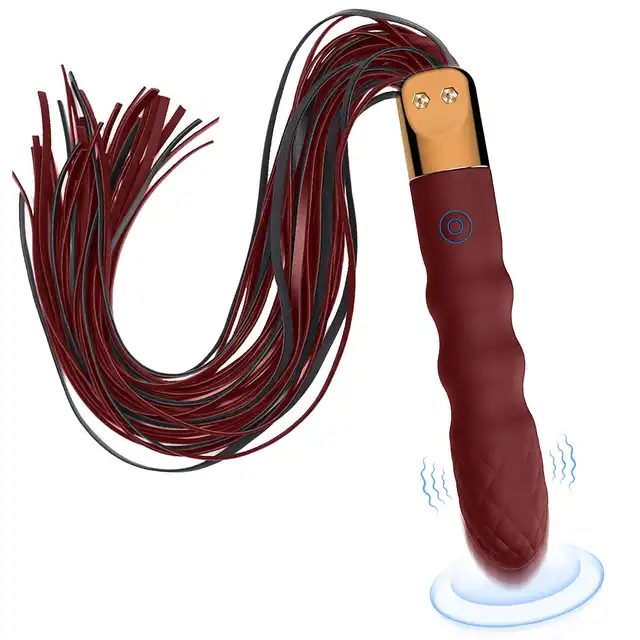 Bseries - Vibrating Flogger. Pejcz BDSM z wibrującą rączką do stymulacji analnej, wibrator o wyjątkowym zastosowaniu