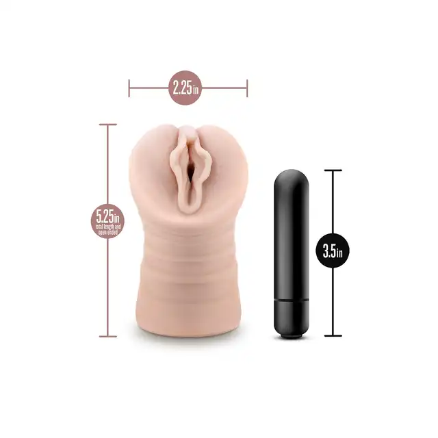 Blush - Enlust Destini Vibrating Stroker Beige. Realistyczna pochwa dziewczyny AI z wibrującym bulletem do spełniania fantazji erotycznych
