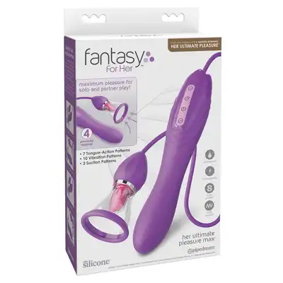 Pipedream - Ultimate Pleasure Max. Innowacyjna zabawka, zapewnia oszałamiającą stymulację oralną i wewnętrzną dzięki funkcji ssania, potężnym silnikom oraz zmotoryzowanemu językowi