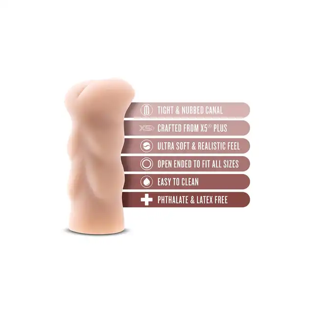 Blush - Enlust Cassie Beige. Ciasny masturbator anus Twojej seksownej partnerki AI, realistyczne żebrowane wnętrze z miękkiego materiału