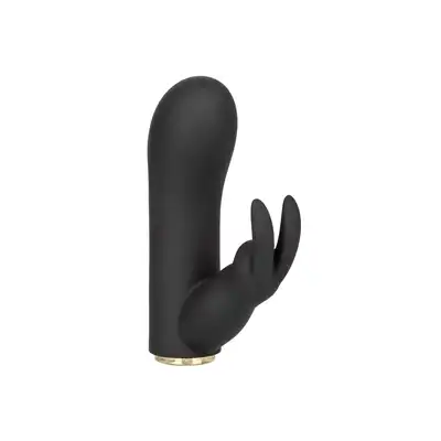 CalExotics - Raven Bunny. Mini wibrator podwójny z króliczkiem do łechtaczki, zanurz się w rozkoszach podwójnej stymulacji 