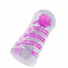 Pretty Love - Transparent Masturbator Pink. Przezroczysty masturbator męski z żebrowaną strukturą i stymulacyjną kulką wewnątrz