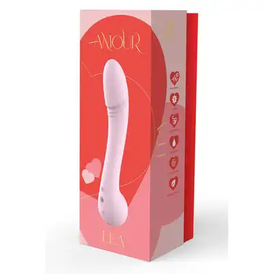 Amour – Flexible Vibrator Lea. Różowy silikonowy wibrator z lekkim wygięciem do subtelnej stymulacji punktu G