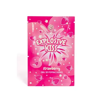 Secret Play - Strawberry Popping Candies. Strzelające cukierki stymulacyjne o smaku soczystej truskawki, dodaj element wow do swoich sesji seksu oralnego