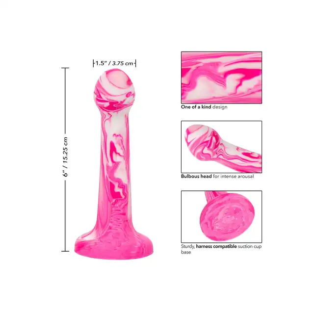 CalExotics - Twisted Bulb Tip Probe Pink. Różowe silikonowe dildo z przyssawką i bulwiastą końcówką, stworzone dla rozkoszy na najwyższym poziomie
