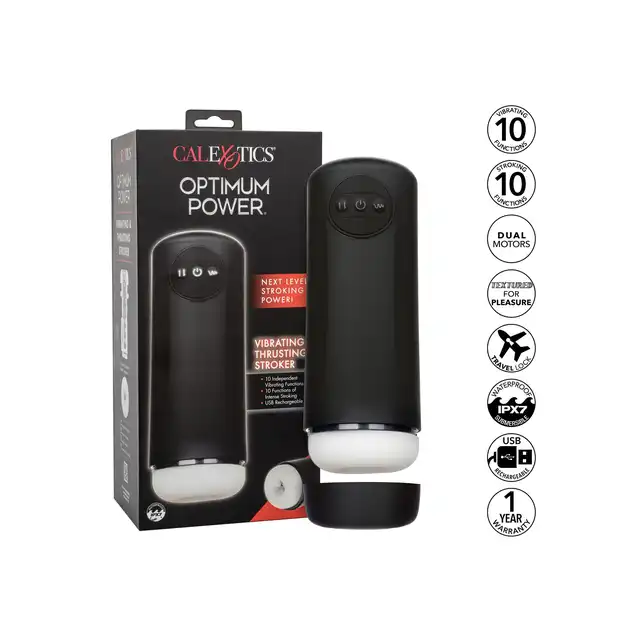 CalExotics - Vibro Thruster Stroker. Masturbator o super stymulacyjnych funkcjach wibracji, pulsacji, eskalacji i ruchu posuwistego, niesamowite doznania
