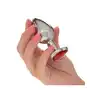 CalExotics - Jewel Large Ruby Heart Plug. Metalowy korek analny z czerwonym serduszkiem w podstawie, wtyczka o zaokrąglonym kształcie