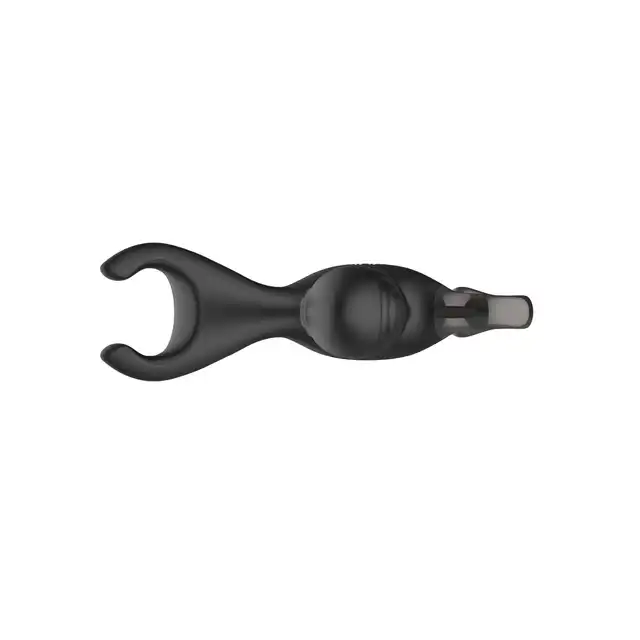 B-Series - Dual Tapping Anal Vibrator USB. Czarny silikonowy masażer prostaty z możliwością stymulacji jąder. Niesamowite doznania