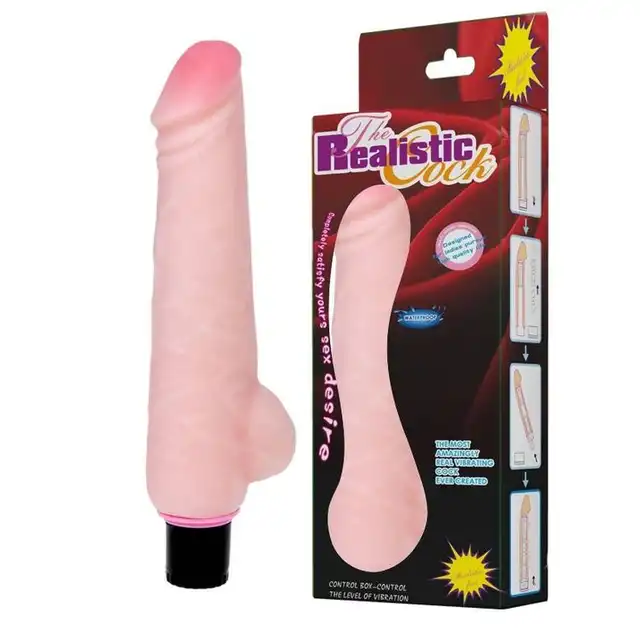 Baile - Vibrator Realistic Skin XL Series 10". Realistyczny wibrator wykonany z hipoalergicznego materiału cyber skóra, oferujący płynną regulację wibracji i stymulujące żyłki