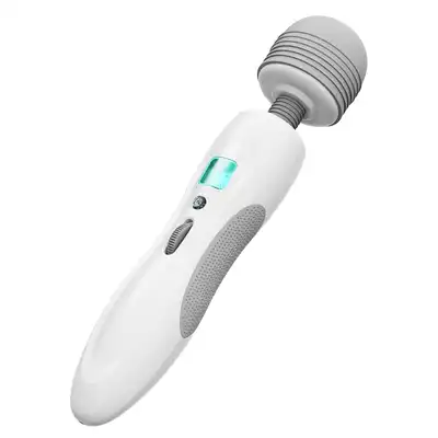 B-Series - LED AV Wand USB. Magiczna różdżka z 8 trybami pracy w kolorze białym z szarymi dodatkami. Świetna elastyczna główka. 