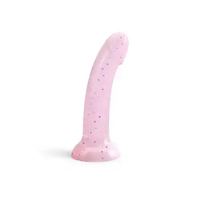 Love to Love - Dildoll Starlight - różowe dildo z silikonu z dodatkiem brokatu w kształcie gwiazd! 