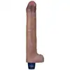 LoveToy - Real 10,5 " Long Softee Vibrator. Brązowy, super realistyczny wibrator z żylastą strukturą, multifuncyjny z silnymi wibracjami