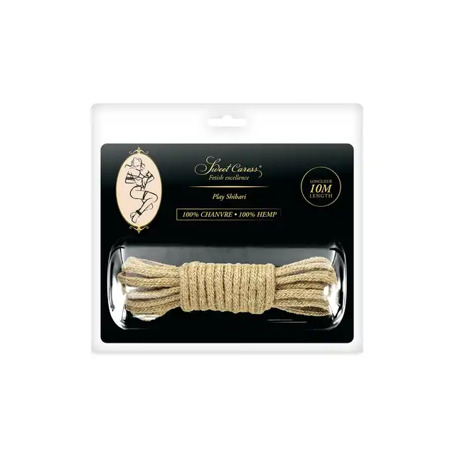 Sweet Caress Sm - Bondage Hemp Rope 5m. Wytrzymała lina do krępowania wykonana w 100% z konopi, solidne wykonanie i trwałość
