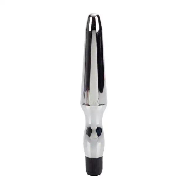 CalExotics - Waterproof Anal Probe Silver. Gładki, smukły wibrator zapewniający intensywne doznania, idealny dla miłośników analnych pieszczot
