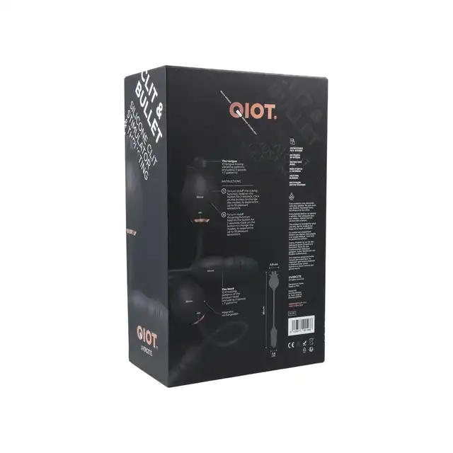 Qiot - Clit &amp; Bullet. Elegancki podwójny stymulator łechtaczki z różyczką z ruchomymi wypustkami, wibrujące jajeczko dopochwowe ze żłobieniem