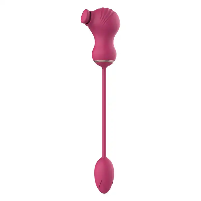 Dreamtoys - Flexible Dual Stimulator. Niesamowity różowy pulsujący stymulator łechtaczki z wibrującym jajeczkiem, podwójna przyjemność