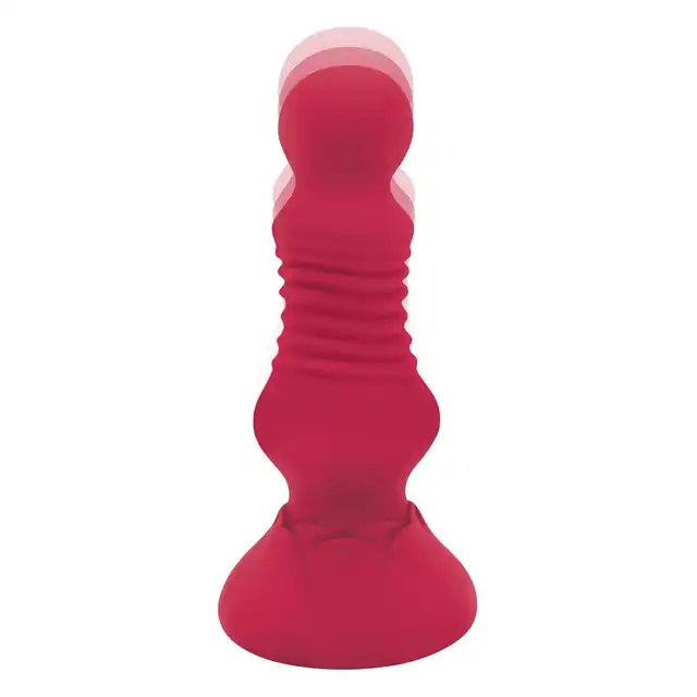 Rosegasm - Remote Thrusting Rosebud Buttplug. Elegancka i nowoczesna wtyczka analna na pilota z opcją wibracji i ruchu posuwistego z dekoracją róży. Przenieś się do krainy zmysłów. 