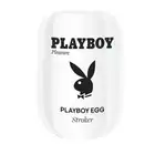 Playboy – Egg Stroker. Mini biały masturbator w formie jajeczka ze stymulującym, spiralnie żebrowanym rękawem