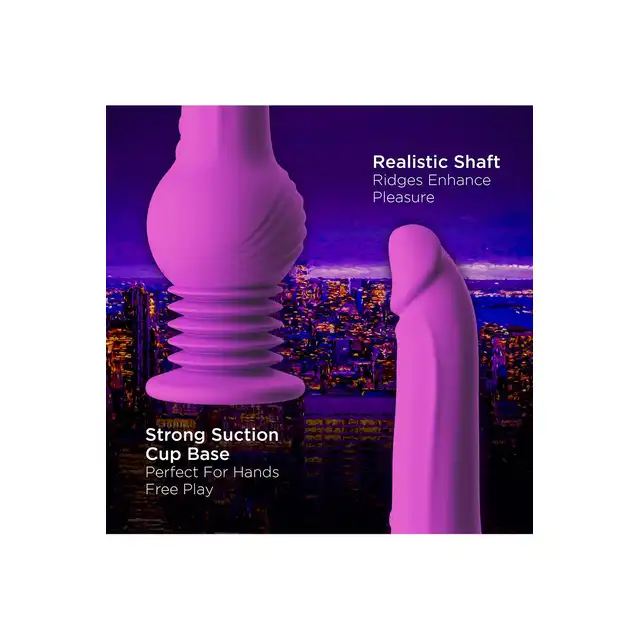 Blush - Impressions New York Gyroquake Dildo Purple. Ruchomy wibrator o realistycznym designie i ekscytujących funkcjach ruchu posuwistego i wibracji