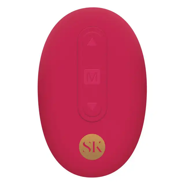 Rosegasm - Remote Thrusting Rosebud Buttplug. Elegancka i nowoczesna wtyczka analna na pilota z opcją wibracji i ruchu posuwistego z dekoracją róży. Przenieś się do krainy zmysłów. 