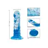 CalExotics - Twisted Ribbed Probe Blue. Silikonowe dildo w niebieskim kolorze z przyssawką w podstawie, zapewniające eksplorację pełną stymulacji